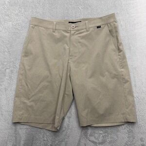Travis Mathew Shorts Mens 34 Tan Beck Performance Golf Stretch Micro-Texture